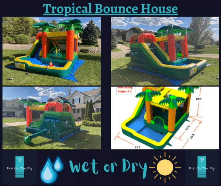 Tropical Combo Bounce House  (smallest unit wet or dry)